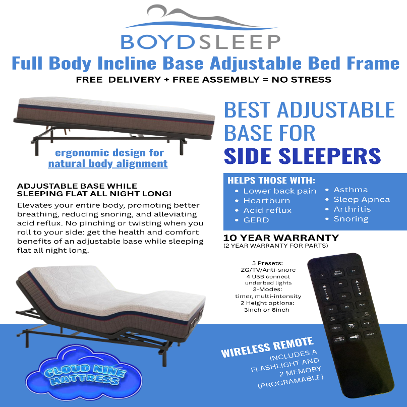 BOYD ADJUSTABLE BASE W/ INCLINE