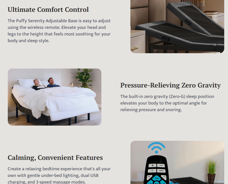 Puffy Adjustable Bed Frame