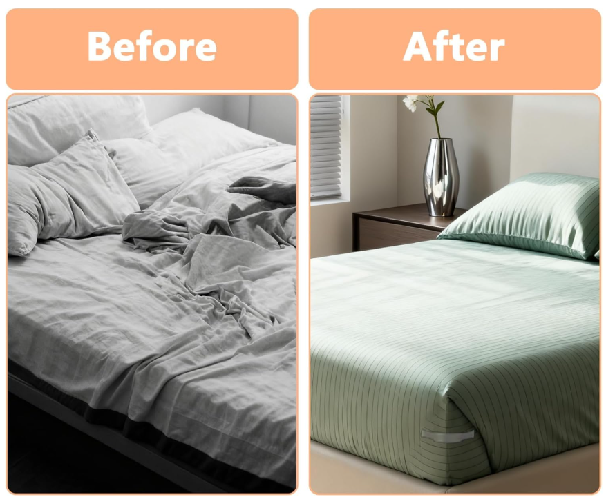 Bed Sheet Holder With Lock Strips, 4 Pcs Heavy Duty